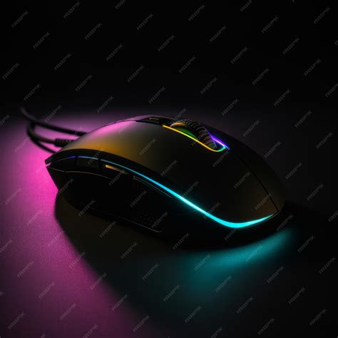 Premium AI Image | Gaming mouse rgb on black background generative AI