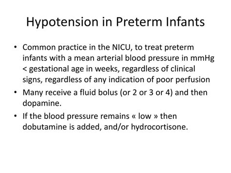 Treating Hypotension In The Preterm Newborn Ppt Download