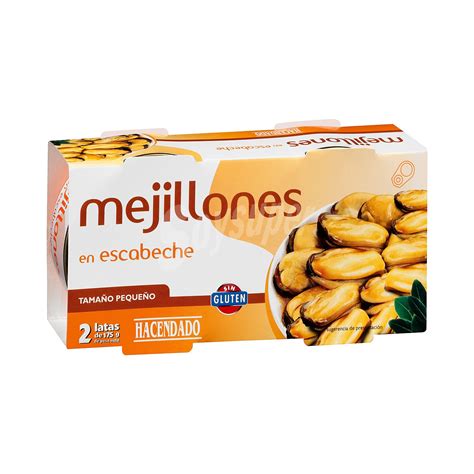 Hacendado Mejillon Escabeche Pack 2 Latas X 106 G Neto Escurrido