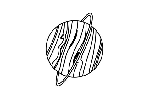 Planet Uranus Outline Icon By Printables Plazza | TheHungryJPEG