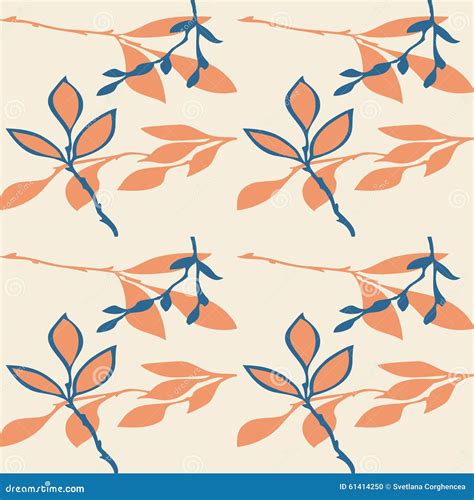 Vector Abstract Seamless Pattern Of Leaves Stock Vector Illustration