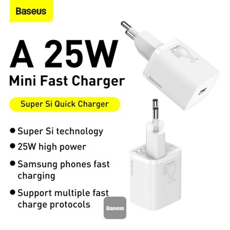 Baseus Online Baseus Super Si 1C Fast Wall Charger USB Type C 25W