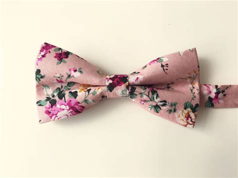 Pink Floral Bow Tie Blush Wedding Floral Bow Tie Groom Floral Biw