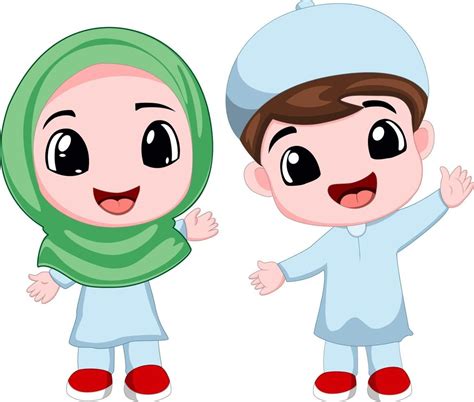 Two happy muslim kid cartoon Student Cartoon, Cartoon Kids, Kid ...