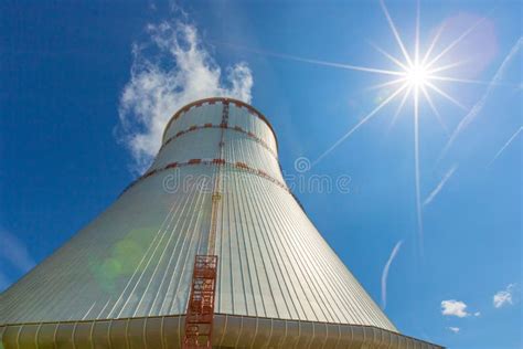 Cooling Tower of Nuclear Power Plant Stock Photo - Image of blue ...