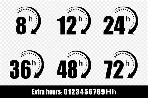 Premium Vector And Hours Clock Arrow Icons Delivery