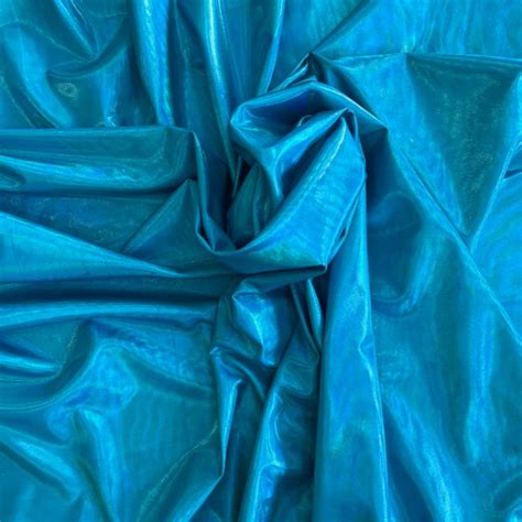 4 Way Stretch Holographic Foil Spandex Fabric Blue Etsy