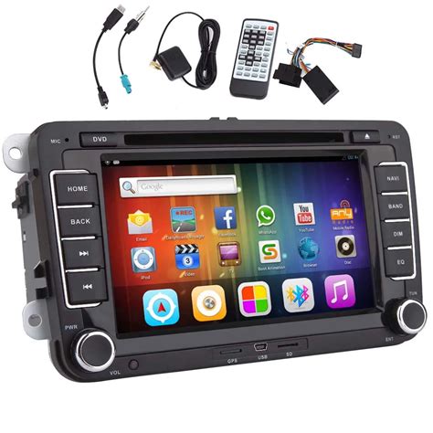 System USB Android 5 1 Car DVD Player Can Bus 4 CORE APP Auto For VW