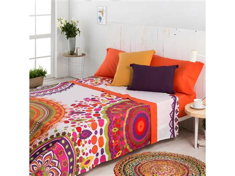 Juego de sábanas MANDALA percal algodón 180 hilos multicolor Cama 105