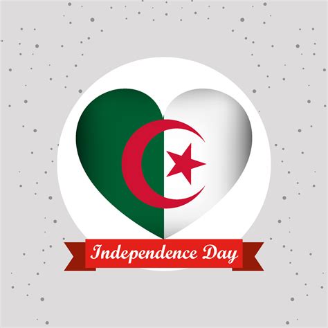 Algeria Independence Day With Heart Emblem Design 36486629 Vector Art