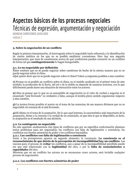 3 Aspectos básicos de los procesos negociales Técnicas de Expresión