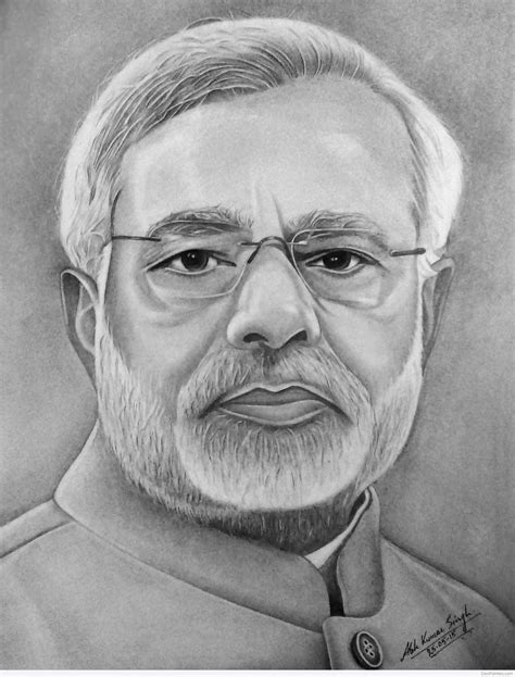 Pencil Sketch Of Modi A Masterpiece Of Art And Symbol Of National Pride