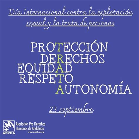 23 de septiembre Día contra la explotación sexual y la trata de