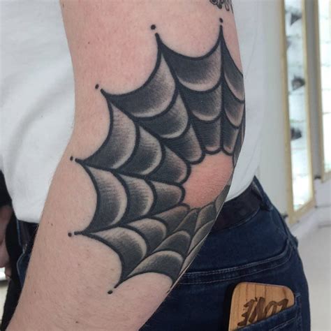 Spiderweb Tattoo By Lukeaashley Inked Around The Left Elbow Picture