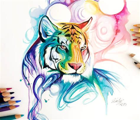 Colorful Tiger Drawing