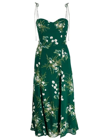 Reformation Juliette Floral Print Midi Dress In Green Lyst