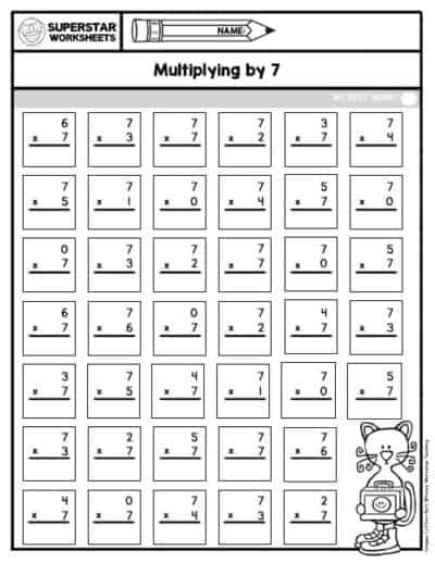 Multiplication Drills Superstar Worksheets