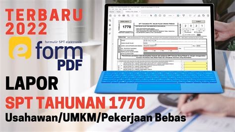 Cara LAPOR SPT Tahunan Menggunakan E FORM PDF Efilling 1770 Terbaru