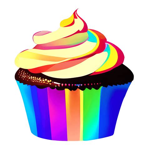 Pride Rainbow Cupcake Graphic · Creative Fabrica