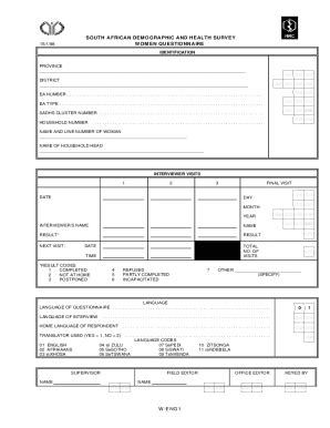 Fillable Online Zambia Demographic And Health Survey Idhsdata Org