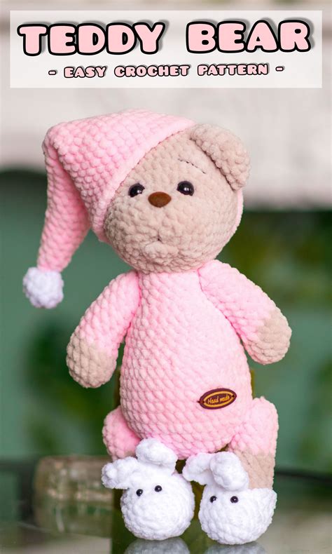 Crochet Teddy Bear In Pajamas Pattern