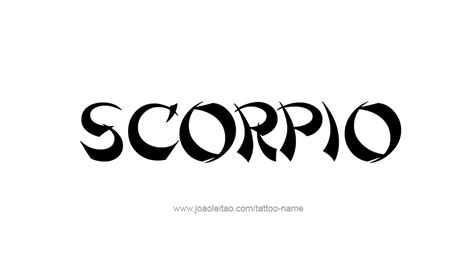 Scorpio Horoscope Name Tattoo Designs Tattoos With Names