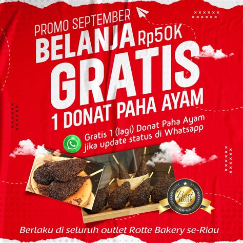 Promo September 2022 Belanja Rp50000 Gratis 1 Donat Paha Ayam