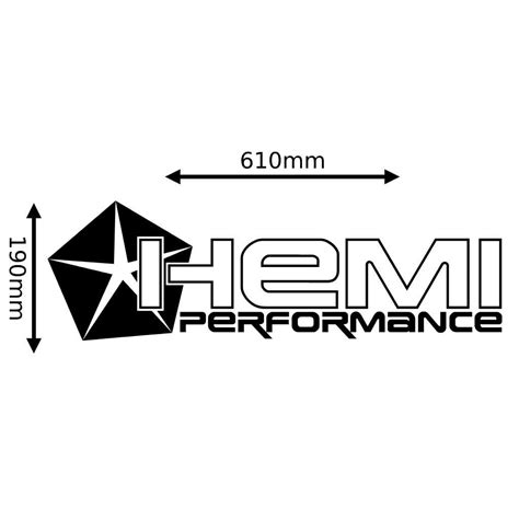 Stencil Cut Hemi Performance Logo Decal 610x190mm Black