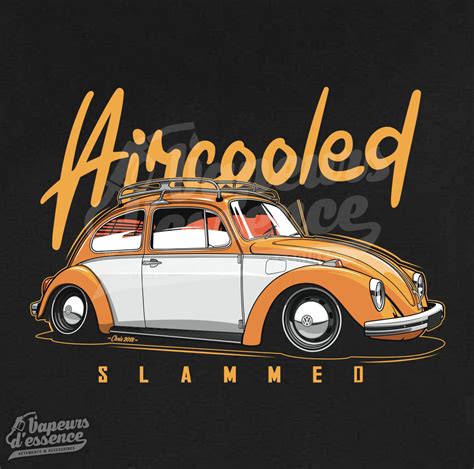 T Shirt Noir Vw Cox Aircooled Vapeurs D Essence