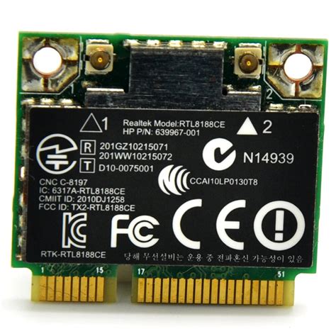 Realtek Rtl Ce N Mbps Adaptador Wifi Wlan Media Mini Pci E