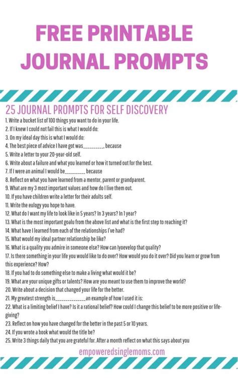 Mental Health Printable Journal Prompts