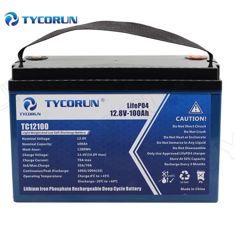 Tycorun Rechargeable Lithium Ion Great Power Battery LiFePO4 12V 100ah