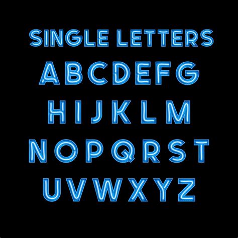 Single Letters Neon Font Pick Your Fill 18″ 22″ 24 30 36