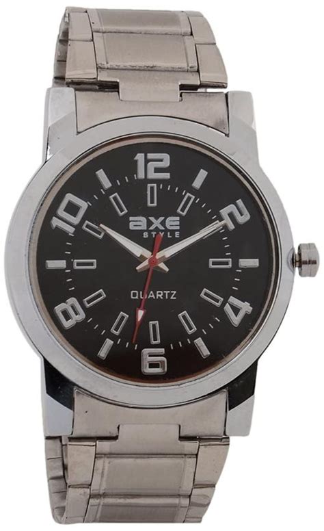 Axe Style Analog Black Dial Silver Strap Watch For Men X C Jiomart