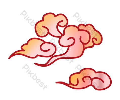 Cartoon Red Auspicious Cloud Illustration PSD PNG Images Free