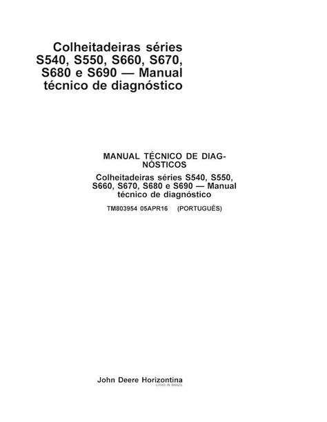 John Deere S540 S550 S660 S670 S680 S690 combinam manual técnico