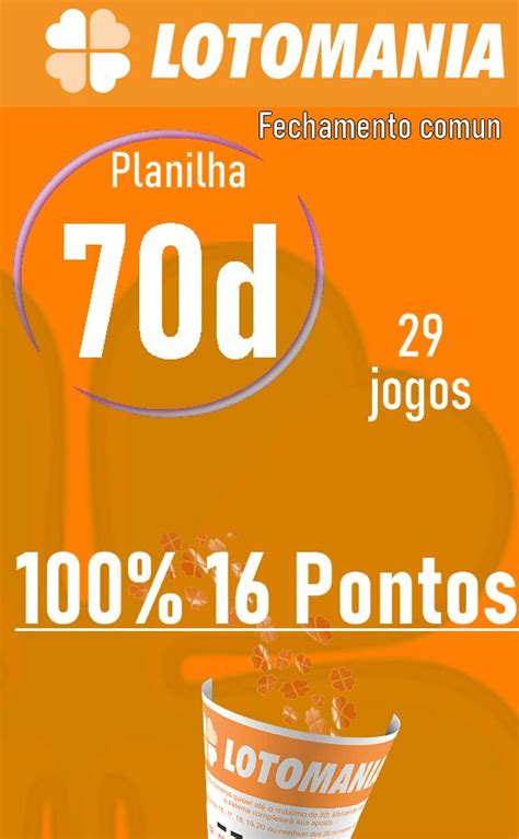 Planilha Fechamento Lotomania Jogar 70 Numeros 99 17 Pontos 475