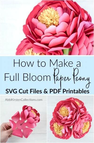 Peony Paper Flower Template Tutorial Abbi Kirsten Collections