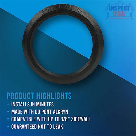 3 Black Uniseal® Pipe To Tank Seal Inspect Usa