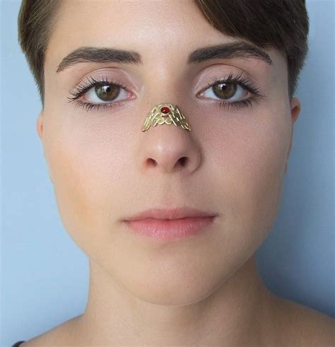 K Gold Celtic Nose Cuff With Gemstone Celtic Nose Cuff Etsy White