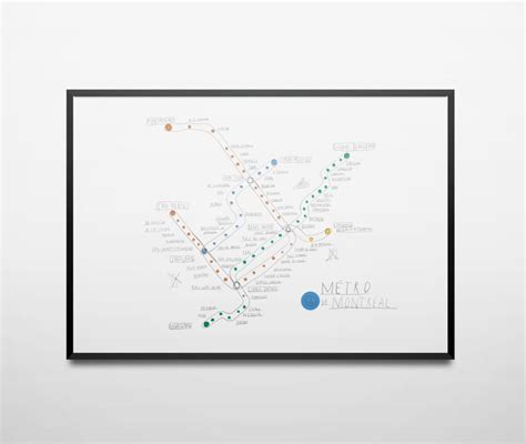 Montreal Subway Map Art Print Poster City Map White - Etsy