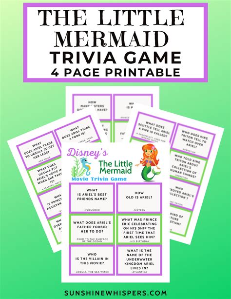 Disney Trivia Game – Sunshine Whispers