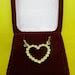 Rare Avon Rhinestone Heart Necklace In Original Burgandy Velvet Satin