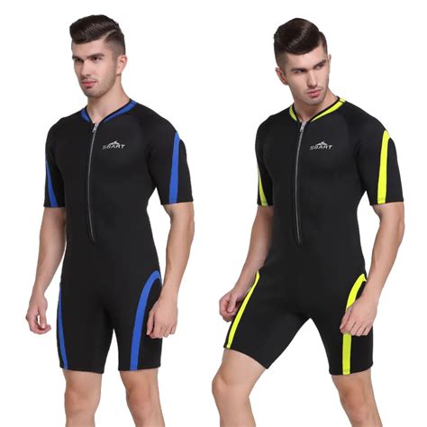 Sbart 2mm Neoprene Men Scuba Snorkeling Bodysuits Short Sleeves Male