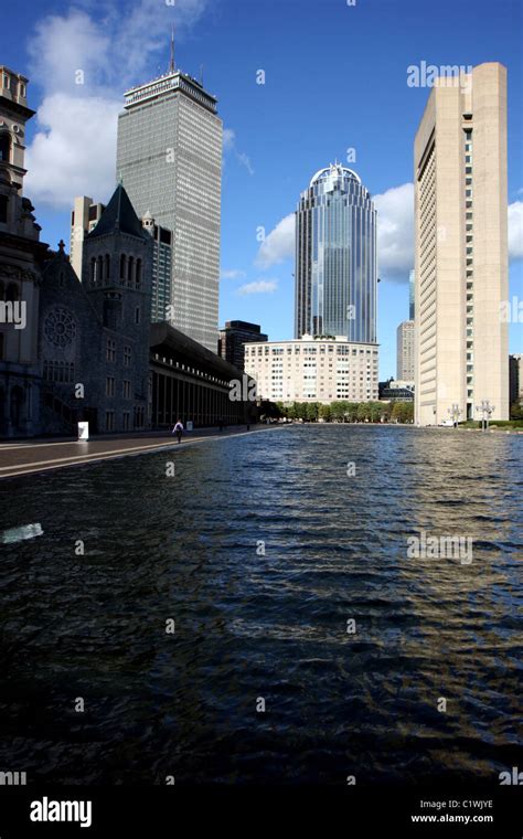 Boston's Prudential building and the architecture around Stock Photo ...