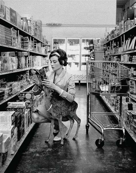 Audrey Hepburn Shopping With Her Pet Deer Ip” 1958 Roldschoolcool