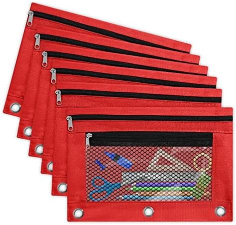 Amazon Antner Binder Pencil Pouch For 3 Ring Binder 6 Pack