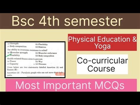 Physical Education Yoga Bsc Th Semester Co Curricular Course