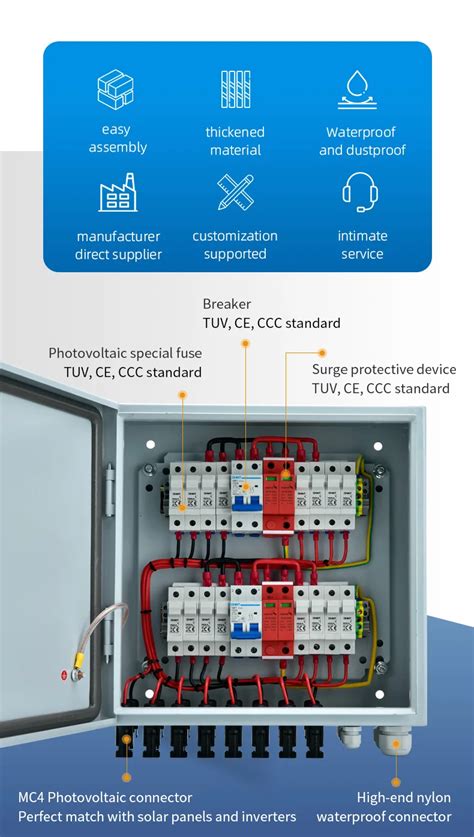 Pv Intelligent Lightning Protection Combiner Box Dc1000v Smart Combiner Box For Solar Panel 4 In