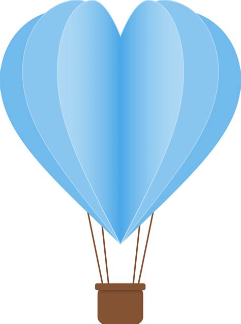 Blue Heart Hot Air Balloon Paper Cut Heart Shaped Hot Air Balloon